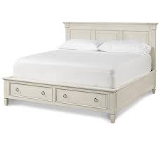 Made of wood, veneers and engineered wood. Country Chic Wood King Size White Storage Bed Zin Home