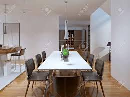 Modern and contemporary dining rooms are becoming more in style every day, where you can dine… invest well in 2021 contemporary dining room table for elegance and functionality. Contemporary Style Dining Room 3d Render Stock Photo Picture And Royalty Free Image Image 46188637