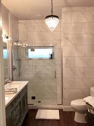 Build your complete bathroom at the home depot. 1910 Oregon Home Renovation Master Bath Design Floor To Ceiling Ceramic Marble Tile Pendant Ligh Home Depot Toilets Bathroom Tile Designs Master Bath Design