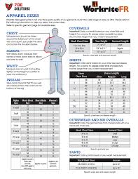 Workrite Fr Coveralls Size Chart Best Picture Of Chart