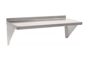 Stainless steel brushed seamless floating shelves ponoma for livingroom, kitchen, entryway, bathroom. Commercial Stainless Steel Shelves Parry