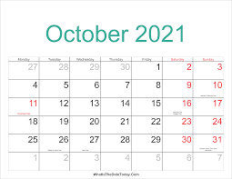 Printable 2021 us federal holidays calendar for printing on a4 or letter sized paper. October 2021 Calendar Printable With Holidays Whatisthedatetoday Com