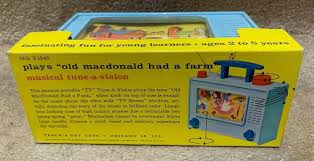 Vintage NOS "Teach-A-Tot" Tune-O-Vision Toy 1960s New in Box Old MacDonald  T1545