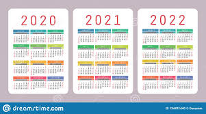 Calendrier 2021 à imprimer gratuit calendrier 2021 à imprimer gratuit en pdf et excel. Calendrier 2020 2021 2022 Ans Calibre Vertical De Conception De Calendrier De Vecteur Ensemble Colore Debuts De Semaine Dimanch Illustration Stock Illustration Du Positionnement Dessin 134431440