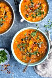 Toss all ingredients, with exception of tomatoes, into a blender or food processor and puree until smooth. Sweet Potato Chickpea And Red Lentil Soup Supergolden Bakes