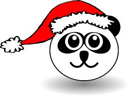 Black And White Santa Hat Funny Panda Face Black And White With Santa Claus Hat Santa Coloring Pages Christmas Panda