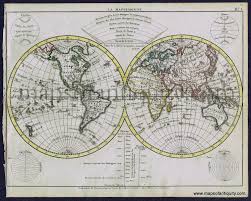 World La Mappemonde Antique Maps And Charts Original