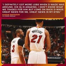 Hassan Whiteside Reacts To The D Wade Trade News Via Miami Herald