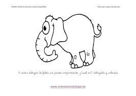 Desgraciadamente, durante el viaje, el volumen sufrió «desperfectos menores» en su pigmentación. Tdah Atencion Identifica Lo Que Le Falta A Cada Dibujo Y Colorea Orientacion Andujar Elefante Infantil Dibujos Elefantes