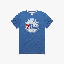 The game is taking place at wells fargo center in philly, and the logo at midcourt is making noise. Philadelphia 76ers 15 Men S Philadelphia 76ers Logo T Shirt Homage