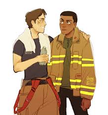 Finn And Poe Firefighter Au Finn Star Wars Star Wars Fandom Star Wars Ships