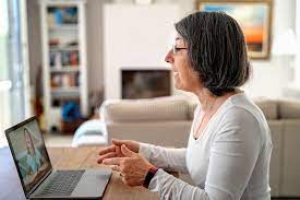 Adult Woman Having Video Chat Online on Laptop with Her Granddaughter at  Home Stock Photo - Image of adult, quarantine: 178370836