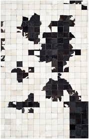 Black And White Square Rug Rug Stl515a Studio Leather Area Rugs By In 2020 Patchwork Rugs Black Rug Colorful Rugs