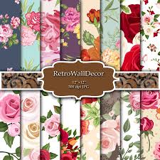 Download Floral Digital Paper Pack Graphic By Retrowalldecor Creative Fabrica In 2020 Digital Paper Card Design Graphic Projects PSD Mockup Templates
