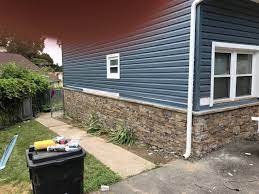 Light blue siding is subtly fresh and light, evoking laid back summer vibes. Certainteed Monogram Pacific Blue Siding Transitional Exterior New York By Ckg Contractors Inc Houzz