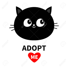 Cat adoption team is the largest nonprofit, adoption guarantee cat shelter in the pacific northwest. Pet Adoption Black Cat Round Face Silhouette Adopt Me Red Royalty Free Cliparts Vectors And Stock Illustration Image 110446391