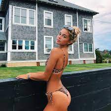 Gymnast Olivia Dunne In Leopard-Print Bikini Shows Back View
