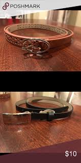 Black Belt With 2 Holes 2 Belts Nwot Never Worn Thin Brown And Black Belts Holes Measure To Fit 34 38 Accessories Belts Belt Worn Black Belt