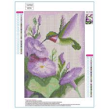 5d diamond painting dragonfly on yellow flowers kit. Full 5d Diy Diamond Painting Cross Stitch Purple Flower And Bird 3d Embroidery Rhinestone Decor Shopee Philippines