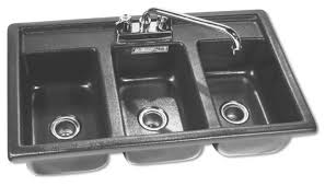 three compartment drop in sanitizing