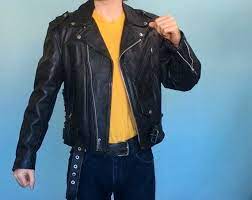 Motorcycle Jacket Black Genuine Leather Gino Leathers Size 40 Black Leather Motorcycle Jacket Jackets Line Jackets