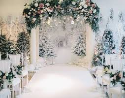 See more ideas about wishing tree, wedding, tree wedding. All White Wedding Ceremony Space With Fir Trees And Hanging Ornaments Happywedd Com