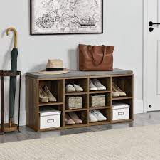 Songmics schuhschrank mit sitzkissen für 10 paar schuhe stiefel bank. En Casa Schuhregal Leonidas Mit Sitzbank Und Sitzkissen 103x30x48cm Holzfarben Online Kaufen Otto