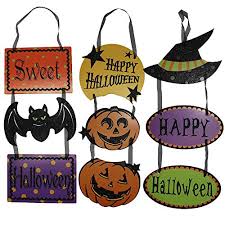 A hanging office sign is a quick and easy way to add some corporate branding or messaging to your space. Yaobabymu Halloween Hanging Door Decorations Sign Door And Wall Signs For Home School Office Party Decorations Set Of 3 Trick Or Treat Happy Halloween Buy Online In Bahamas At Bahamas Desertcart Com Productid