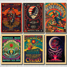 Choose your poster design from thousands of templates. Grateful Dead Vintage Poster Stiker Dinding Retro Poster Cetakan Definisi Tinggi Untuk Ruang Tamu Dekorasi Rumah Kraft Poster Music Posterrock Music Posters Aliexpress