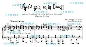 Marcato (musik) (musik), hervorgehoben, hervorstechend, mit stärkerer betonung, wie im redevortrag der schärfere accent. What S Goin On In Brazil Noten Philipp Scheucher
