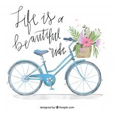 Free Watercolor Bicycle Background With Basket And Message Svg Dxf Eps Png Cut File Icon