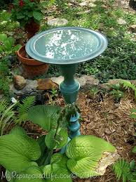 14 Inspiring Thrift Store Makeover Ideas A Cultivated Nest In 2020 Diy Bird Bath Bird Bath Pot Lids