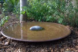 For the safest option, any copper added to a birdbath should be fully submerged in the water to avoid any complications, while fully copper bird baths should be regularly cleaned. Large Spun Copper Dish Copper Dishes Bird Bath Copper Bird Bath