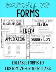 Student Leadership Role Forms Freebie Student Leadership Leadership Roles Leadership Lessons