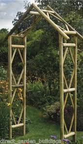 New Rustic Garden Wooden Arch Wood Archway Pressure Treated Timber Trellis Garden Archway Garden Arches Rustic Gardens