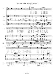 Stille nacht, heilige nacht) is a popular christmas carol, composed in 1818 by franz xaver gruber to lyrics by joseph mohr in the small town of oberndorf bei salzburg, austria. Silent Night German Stille Nacht Sheet Music For Piano Guitar Voice Other Mixed Quartet Musescore Com