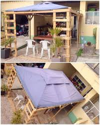 Pallet Pergola With Terrace Jpg 750 938 Pallet Pergola Pergola Designs Pergola Kits