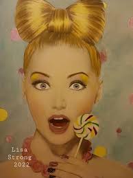 Polychromos and white calligraphy pen art