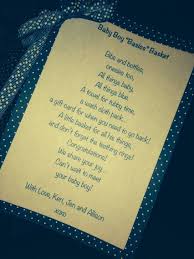 Made A Baby Shower Gift Basket With All Of These Items And Wrote This Poem Baby Shower Gift Basket Baby Shower Baby Shower Poems
