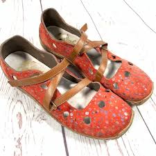 Rieker Anti Stress Red Polka Dot Suede Shoes 41