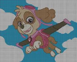 You can used this pattern for decorating lots of things and by placing it off set with another one, you can make the effect of the path of a dog or cat. Paw Patrol Skye Flys Crochet Pattern Cgct 105703