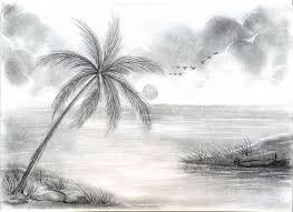 Who Else Loves The Beach Drawing Scenery Easy Nature Drawings Landscape Pencil Drawings