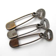 Large Numbered Vintage Metal Laundry Pin Safety Pin With Etsy Vintage Metal Vintage Laundry Metal