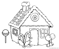 Candy coloring page stock illustrations christmas and new year decorative design elements. Gingerbread House Coloring Pages With Lollipop Coloring4free Coloring4free Com Coloring Home