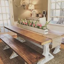 Custom Built 7 Ft Diy Farmhouse Dining Table And Bench Along With A Custom Built 5 Ft Tray Farmhouse Dining Interior Design Dining Room Interior Design Dining