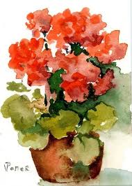 Watercolor Art Water Color Paintings Geraniums Watercolor Art Watercolors Watercolor Paintings Watercolor Paintings Easy Flower Painting Watercolor Flowers