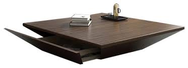 Finding a foldable wooden coffee table like this is easy but with good quality is difficult. Modern Wood Large Square Coffee Table With Storage Drum Drawer Transitional Coffee Tables By Popicorns E Commerce Co Houzz