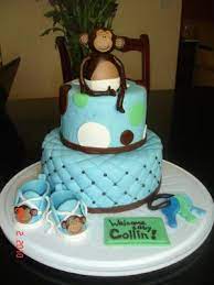 Mod Monkey Baby Shower Cake