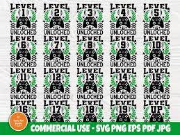 Svg, png, eps, jpeg, psd, pdf, dxf and ai. Level Unlocked Svg Bundle Birthday Svg Grafico Por Tonisartstudio Creative Fabrica