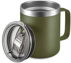 Shop with afterpay on eligible items. Amazon Com 12oz Stainless Steel Insulated Coffee Mug With Handle Double Wall Vacuum Travel Mug Tumbler Cup With Sliding Lid Army Green Coffee Cups Mugs